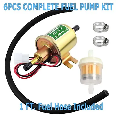 Inline Fuel Pump 12v Electric Transfer Low Pressure Gas Diesel Fuel Pump HEP-02A • $9.95