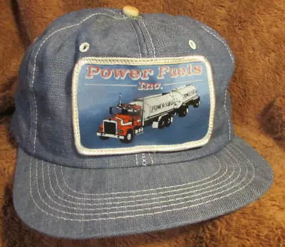 Vintage Power Fuels Inc Tanke Truck Snapback Trucker Hat Cap Blue • $8.50