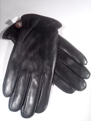 MaxW Sheepskin Black W/brown Trim Soft Leather W/ Faux Fur Lining  Mens Gloves   • $20