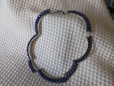 Vintage Taxco Mexico Sterling Silver 925 Blue Lapis Necklace 1.3oz. (Grp. 51) • $100