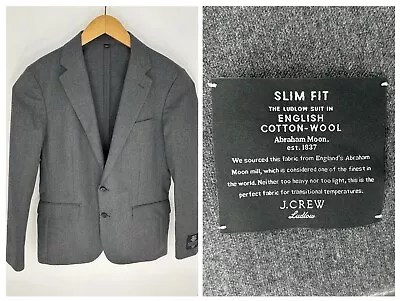 J Crew NEW Ludlow Blazer Mens Slim 40R Abraham Moon Cloth Gray Wool Blend NWT • $58.88