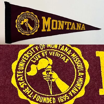 Vintage Montana Grizzlies Football University MINI Pennant 3.5x8.5 • $19.95