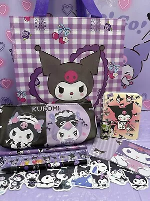 Kuromi Sanrio Bundle Pencil Case Stationary Gift Bag Notebook Rubber Memo • $25.13