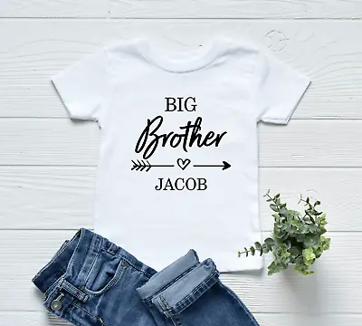 £8.49 • Buy Big Brother Little Brother Kid's Children Pregnancy Baby Announcement T-Shirt