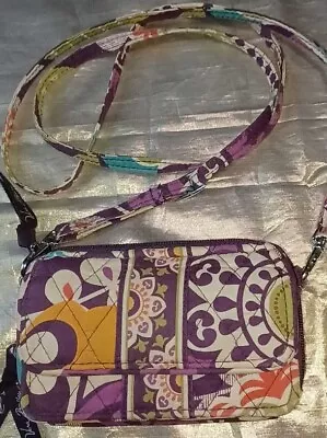 🔥🔥Vera Bradley All In One Iphone Crossbody Wallet Plum Crazy. Beautiful Cond. • $17.50