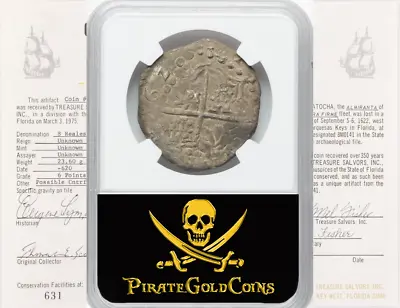 Dtd 1620 Atocha 8 Reales Hand Sig. 1977 Mel Fisher Coa Pirate Coins Ngc Bolivia • $8500