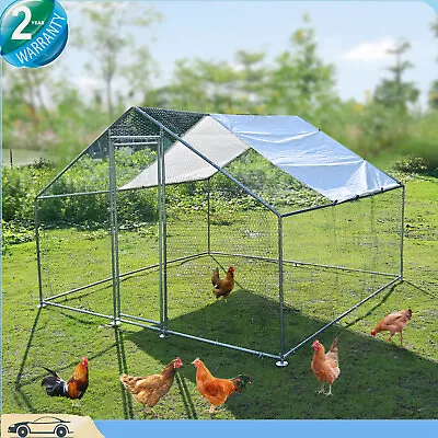 3x3x2M Walk-in Metal Coop Chicken Run Backyard Hen House Poultry Habitat Cage • £164.76