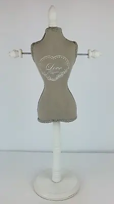 Jewelry Display Stand Mannequin Miniature Body Form Burlap Jewelry Stand 17  • $52.94