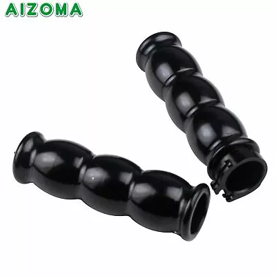 Black 1'' Motorcycle Billet Handlebar Hand Grips For Harley Choppers Cruisers • $45.85