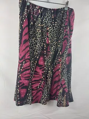 Saloos Womens Animal Print Skirt Size 20 (056-00052) • £10