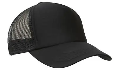 $16.95 • Buy Trucker Cap 5 Panel Mesh BLACK Curved Peak