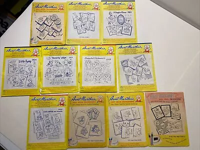 Lot Of 11 Aunt Martha's Hot Iron Fabric Transfers Patterns Embroidery Painting • $12