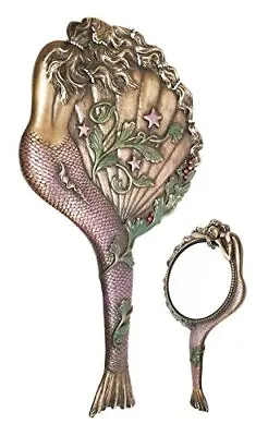 Decorative Sirens Of The Seas Maiden Mermaid Sleeping Art Nouveau Hand Mirror... • $49.06