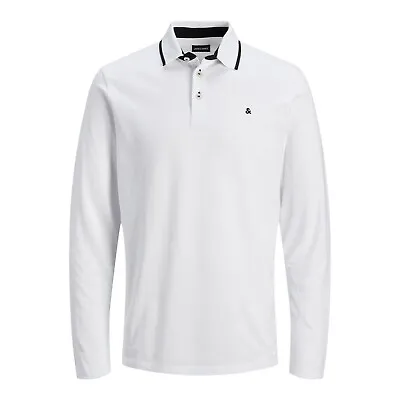 Jack & Jones Mens Polo Paulos Long Sleeve 100% Coton Button Close Shirt • £25.99