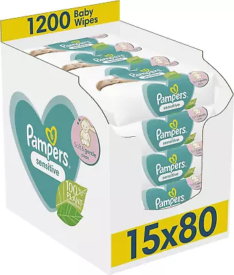 Sensitive Baby Wipes 15 Packs Of 80 = 1200 Baby Wet Wipes • £22.79