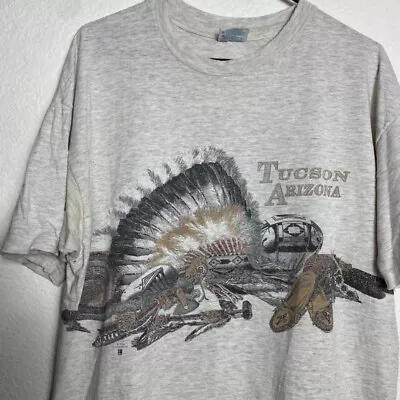 90s 1992 Vintage Tucson Arizona Native American Indian T-shirt XL Single Stitch • $19.99