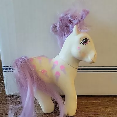 Vintage 1987 Hasbro My Little Pony G1 Scoops White Pink Purple Icecream Sundae • $8.99