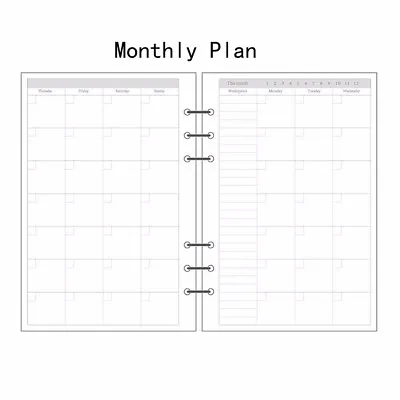 £3.10 • Buy A5/A6/A7 Monthly Planner Diary Note Insert Refill Note Paper Organiser 45 Sheets