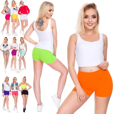 Womens Ultra Soft Cotton Shorts Stretchy Cycling Leggings Yoga Gym Knickers PSL5 • £5.99