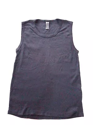 Mens Vest Top Ricci Size L Basic Ribbed Black 22736 • £7.70