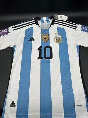 Argentina 2022 World Cup Adidas Jersey Men’s L Rubber Patches #10 MESSI • $55