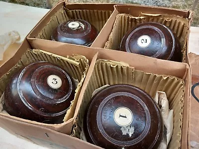 1950s  Set Of 4 Taylor Rolph Lignum Vitae Bowls  Bias 3  Boxed . • £35