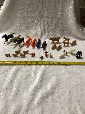Lot Of 28 Vintage Plastic Miniature Animals Great For Hobbies Or A Collection • $1