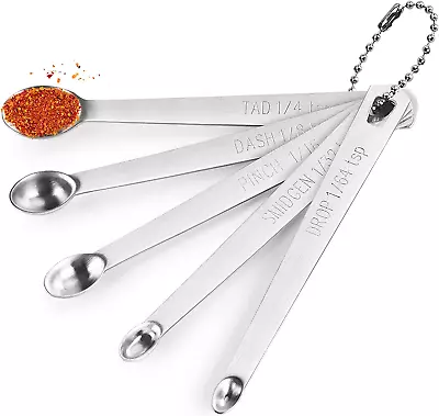 5 Pcs Mini Measuring Spoons Set Stainless Steel Small Measuring Spoons Tad 1/4  • $8.37