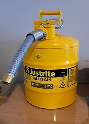 Justrite 7250230 Safety Can Type II Accuflow 5 Gallon Galvanized Steel 1   Hose • $110