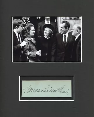 Norman Vincent Peale Clergy Signed Autograph Photo Display With Richard Nixon • $59.99