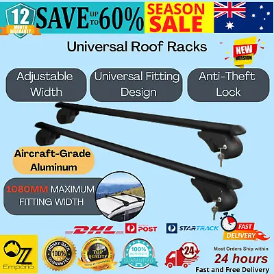 Roof Racks Black (Pair) | Fits Carryboy Canopy Car Top Universal Cross Cross Bar • $77.80