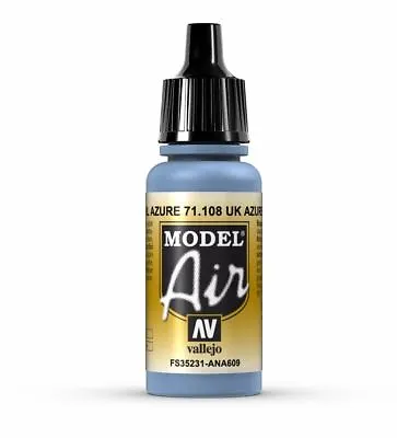 Vallejo Model Air 108 UK Azure Blue - 17ml Acrylic Airbrush Paint • £4.45