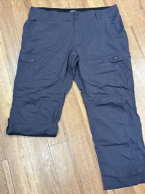 LL Bean Vista Trekking Pants Womens Sz 18 Petite Gray Hiking Ripstop UPF 50+ • $17.99