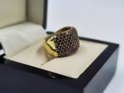 9ct Yellow Gold Ring With Garnet Size J Hallmarked Beautiful Rare  • £216