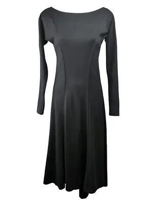Elm Design Long Sleeve Black Dress Soft Pima Cotton Hi-lo Asymmetrical Hem 1 S • $99.99