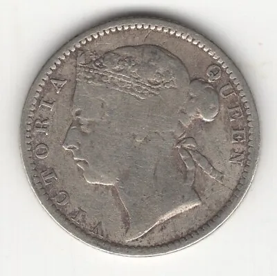 1900  Straits Settlements Victoria Silver 10 Cents • $8