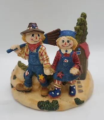 $24.95 • Buy Yankee Candle Scarecrows Hill Couple Jar Candle Holder Raggedy Ann Andy Style