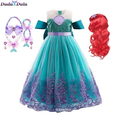 Halloween Fancy Costume Of Little Mermaid Ariel Princess Girl Dress Cosplay  • $15.99