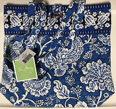 Vera Bradley Retired Rare Blue Lagoon Toggle Closure Tote Bag • $49