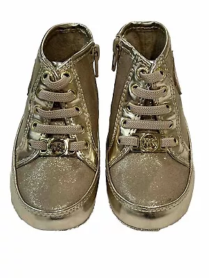 Michael Kors Baby Ana Metallic Gold High Top Shoes Size 3 (6-9 Months) NIB • $29