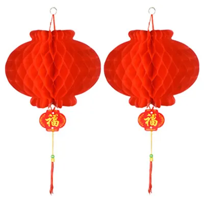 £4.67 • Buy 20X Chinese New Year Red Paper Lanterns Hang Lantern Tassel Hanging Party Decor