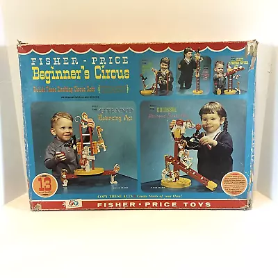 Vintage Fisher-Price Toys Beginner’s Circus Wooden Animals Build Original Box • $55.96