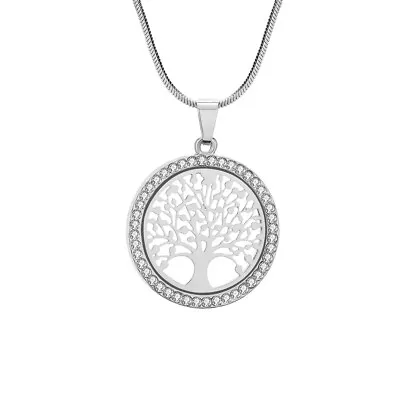 Rose Gold  Silver  Gold Stunning Tree Of Life Crystal Pendant Necklace Jewellery • £3.99