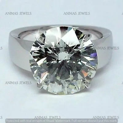 925 Sterling Silver Moissanite 4 Ct Round Solitaire Men's Engagement Ring SZ-9.5 • $75.85