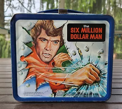 Vintage 1978 Aladdin THE SIX MILLION DOLLAR MAN Metal Lunch Box..No Thermos HTF • $9.99