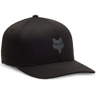 Fox Racing Fox Head Tech Flexfit Baseball Hat Cap Lightweight Black/Charcoal • $34.95