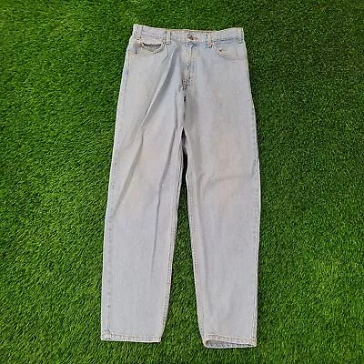 Vintage 550 LEVIS Relaxed Pale-Blue Jeans Women 8/9 30x32 Faded-Knee 90s Classic • $128.72