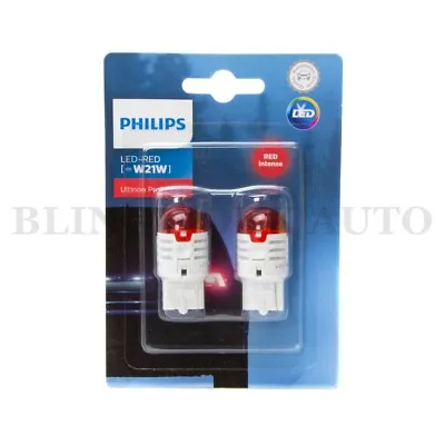 PHILIPS W21W 7440 T20 RED Ultinon Pro3000 LED Single Brake Light Bulbs • $39.99