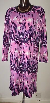 £18.99 • Buy Nougat Pink Purple Black Ivory Jersey Tunic Dress With Pockets Size M 12 14 16 