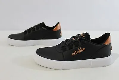 Ellesse Women's Alto Leather Lace Up Sneakers KB8 Black Size US:5 • $19